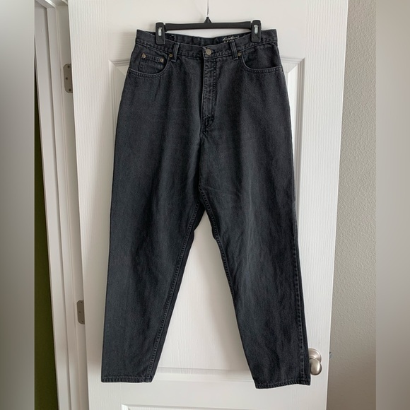 Vintage 90s Eddie Bauer black loose fit jeans size 16 - Picture 3 of 8